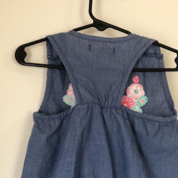 U.S. Polo Assn Girls 4T Sleeveless Dress Blue Floral Embroidery bubble hem - Picture 6 of 6